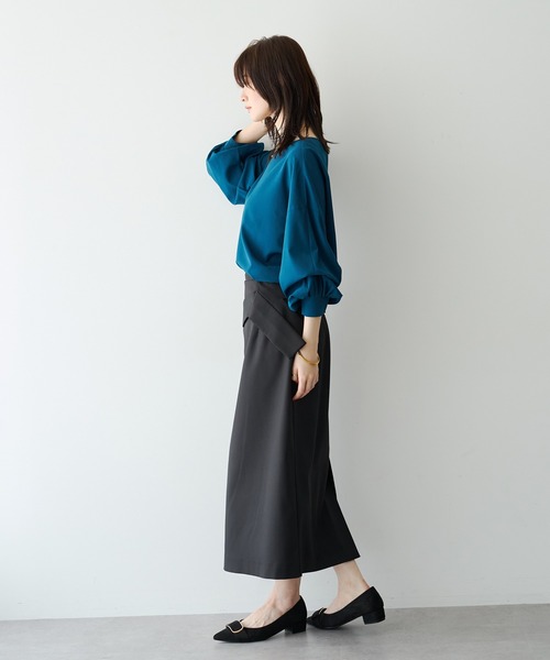 YECCA VECCA(イェッカヴェッカ)の「2wayボリューム袖ブラウス(シャツ/ブラウス・レディース・ダークグリーン/レッド/ストライプ/チャコールグレー・FREE)」の11枚目の写真