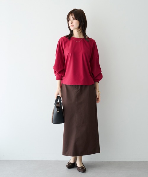 YECCA VECCA(イェッカヴェッカ)の「2wayボリューム袖ブラウス(シャツ/ブラウス・レディース・ダークグリーン/レッド/ストライプ/チャコールグレー・FREE)」の14枚目の写真