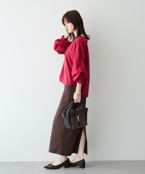 YECCA VECCA(イェッカヴェッカ)の「2wayボリューム袖ブラウス(シャツ/ブラウス・レディース・ダークグリーン/レッド/ストライプ/チャコールグレー・FREE)」の16枚目の写真
