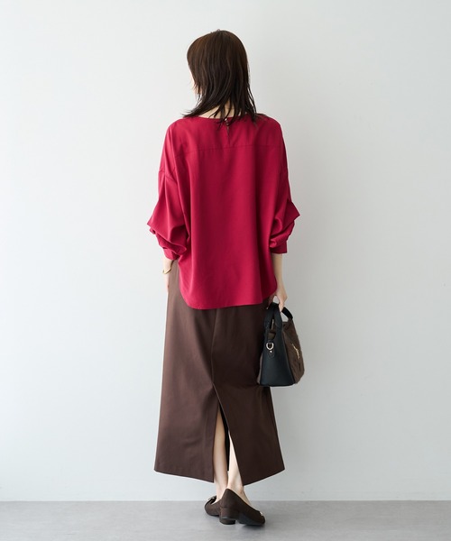 YECCA VECCA(イェッカヴェッカ)の「2wayボリューム袖ブラウス(シャツ/ブラウス・レディース・ダークグリーン/レッド/ストライプ/チャコールグレー・FREE)」の17枚目の写真