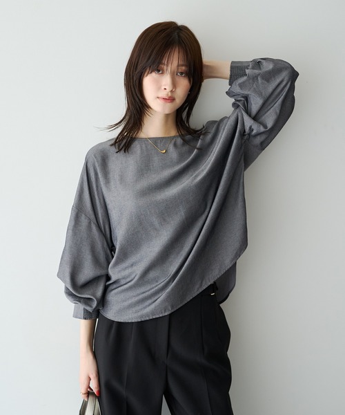 YECCA VECCA(イェッカヴェッカ)の「2wayボリューム袖ブラウス(シャツ/ブラウス・レディース・ダークグリーン/レッド/ストライプ/チャコールグレー・FREE)」の19枚目の写真