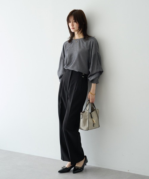YECCA VECCA(イェッカヴェッカ)の「2wayボリューム袖ブラウス(シャツ/ブラウス・レディース・ダークグリーン/レッド/ストライプ/チャコールグレー・FREE)」の22枚目の写真