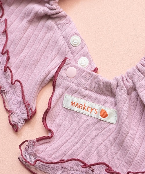 MARKEY'S(マーキーズ)の「チュールフリルスタイ(付け襟・キッズ・ピンク/ベージュ/ミント・FREE)」の6枚目の写真