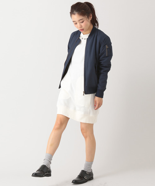 E hyphen world gallery（イーハイフンワールドギャラリー）の「・MA-1ブルゾン（MA-1・レディース・カーキ/ホワイト/ネイビー・FREE）」の3枚目の写真