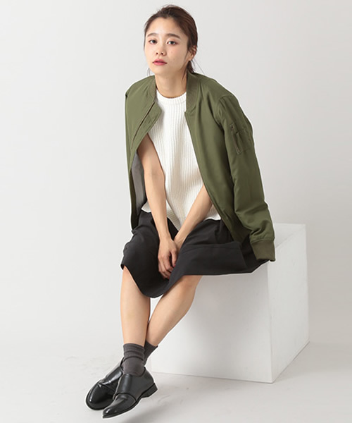 E hyphen world gallery（イーハイフンワールドギャラリー）の「・MA-1ブルゾン（MA-1・レディース・カーキ/ホワイト/ネイビー・FREE）」の2枚目の写真