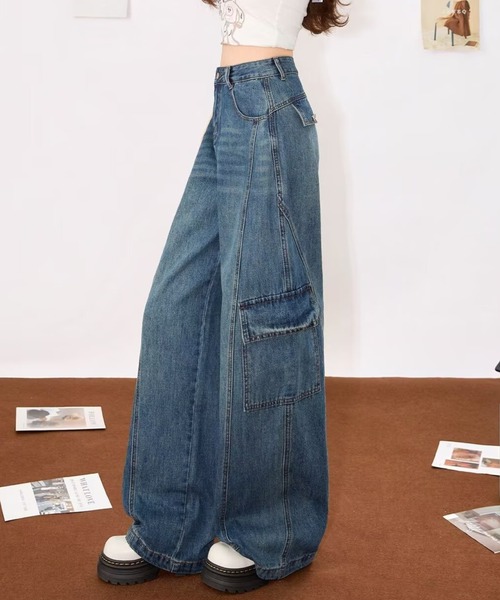 mebole(メボレ)の「cargo denim pants(デニムパンツ・レディース・ブルー・MEDIUM/LARGE)」の13枚目の写真