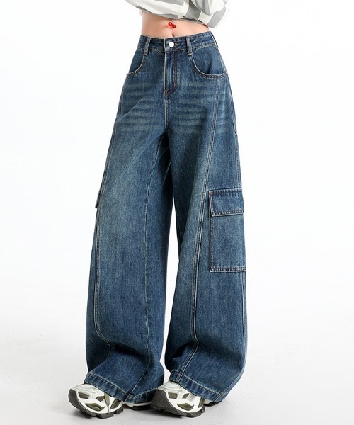 mebole(メボレ)の「cargo denim pants(デニムパンツ・レディース・ブルー・MEDIUM/LARGE)」の16枚目の写真