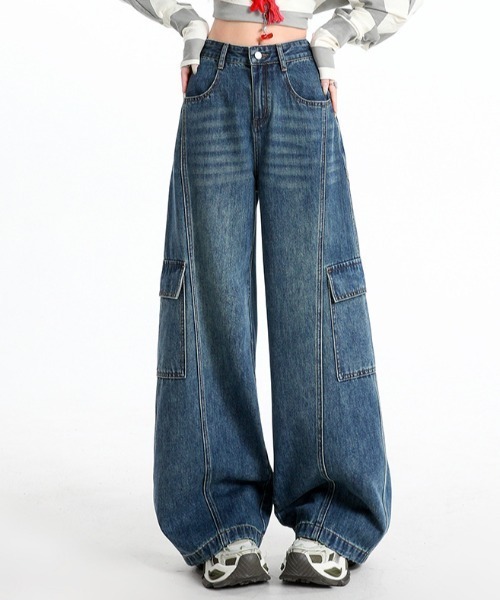 mebole(メボレ)の「cargo denim pants(デニムパンツ・レディース・ブルー・MEDIUM/LARGE)」の19枚目の写真