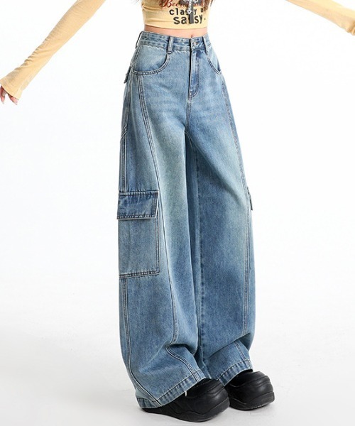 mebole(メボレ)の「cargo denim pants(デニムパンツ・レディース・ブルー・MEDIUM/LARGE)」の20枚目の写真