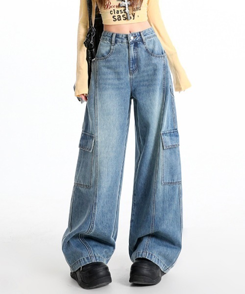 mebole(メボレ)の「cargo denim pants(デニムパンツ・レディース・ブルー・MEDIUM/LARGE)」の21枚目の写真