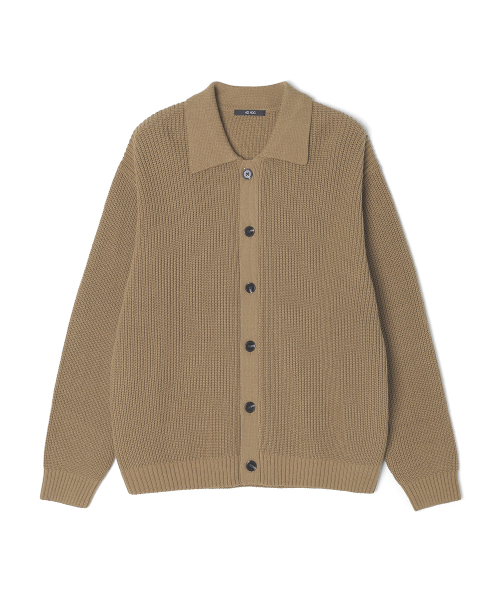 ADHOC(アドホック)の「男性ボタン留めカラーカーディガン (DK-BEIGE) (HC3GD05)(カーディガン/ボレロ・メンズ・その他・100/105)」の1枚目の写真