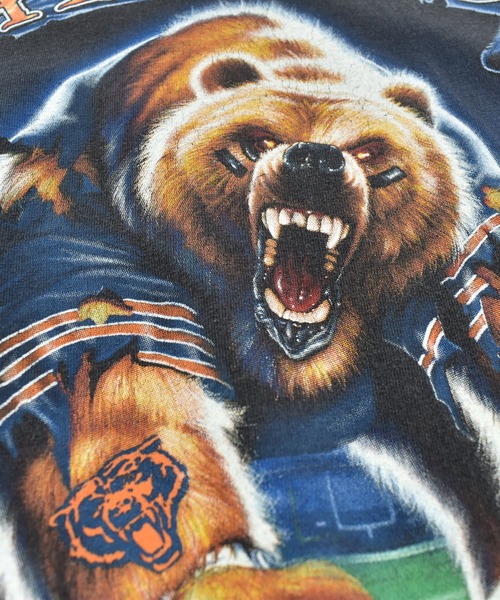 NBA/NFL/NHL/MLB（エヌビーエーエヌエフエルエヌエイチエルエムエルビー）の「【USED】90’s NFL Chicago Bears アメフト Tシャツ（Tシャツ/カットソー・メンズ・ブラック・X-LARGE）」の2枚目の写真