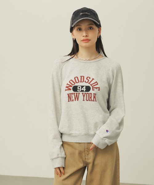 Champion（チャンピオン）の「【Champion(チャンピオン）】別注／ラグランスウェットプルオーバー（スウェット・レディース・ブラック/ネイビー/オートミール・FREE）」の15枚目の写真
