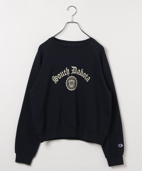 Champion（チャンピオン）の「【Champion(チャンピオン）】別注／ラグランスウェットプルオーバー（スウェット・レディース・ブラック/ネイビー/オートミール・FREE）」の9枚目の写真