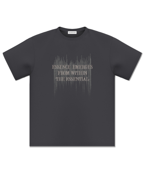 EYEUNDERSTAND(アイアンダスタンド)の「エッセンシャルレタリングハーフTシャツ(チャコール)(Tシャツ/カットソー・レディース・その他・FREE)」の1枚目の写真