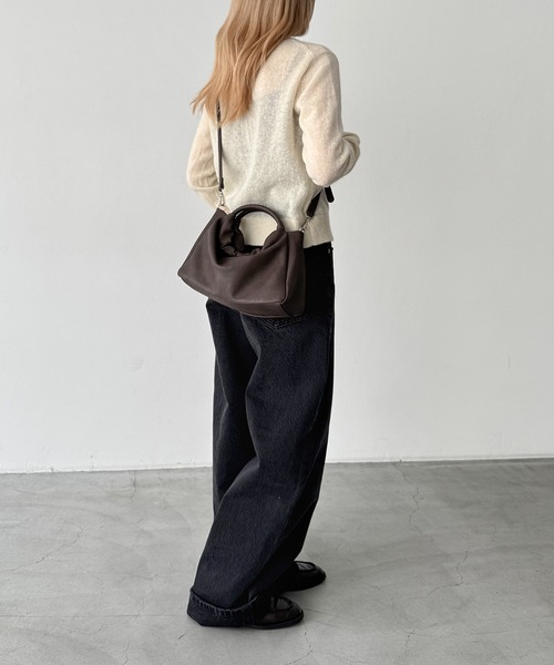 CANAL JEAN(キャナルジーン)の「El mar ギャザーハンドルスクエアバッグ(ハンドバッグ・レディース・ブラック/ブラウン・ONE SIZE)」の7枚目の写真