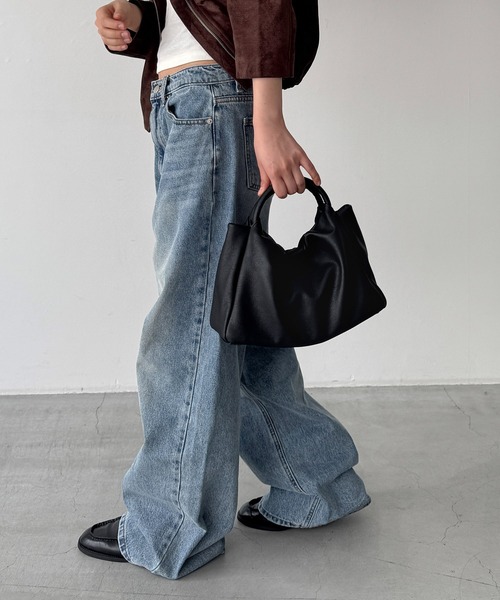 CANAL JEAN(キャナルジーン)の「El mar ギャザーハンドルスクエアバッグ(ハンドバッグ・レディース・ブラック/ブラウン・ONE SIZE)」の8枚目の写真
