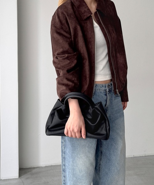 CANAL JEAN(キャナルジーン)の「El mar ギャザーハンドルスクエアバッグ(ハンドバッグ・レディース・ブラック/ブラウン・ONE SIZE)」の9枚目の写真