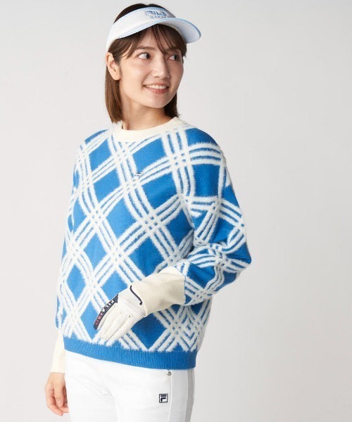 FILA GOLF(フィラゴルフ )の「クルーネックセーター(ニット/セーター・レディース・ブルー/オフホワイト/ブラック・MEDIUM/LARGE/X-LARGE)」の8枚目の写真