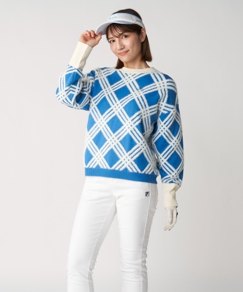 FILA GOLF(フィラゴルフ )の「クルーネックセーター(ニット/セーター・レディース・ブルー/オフホワイト/ブラック・MEDIUM/LARGE/X-LARGE)」の10枚目の写真