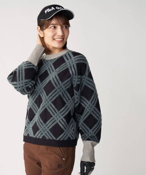 FILA GOLF(フィラゴルフ )の「クルーネックセーター(ニット/セーター・レディース・ブルー/オフホワイト/ブラック・MEDIUM/LARGE/X-LARGE)」の17枚目の写真