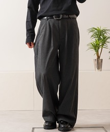 Laufer（ロイファー）の「【Laufer】2タック ワイドストレート スラックス   バックシャーリング イージートラウザー  2Tuck Wide Straight Slacks（スラックス）」