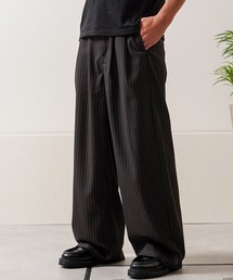【Laufer】2タック ワイドストレート スラックス / バックシャーリング イージートラウザー/ 2Tuck Wide Straight Slacks