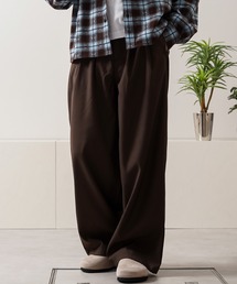 Laufer（ロイファー）の「【Laufer】2タック ワイドストレート スラックス   バックシャーリング イージートラウザー  2Tuck Wide Straight Slacks（スラックス）」