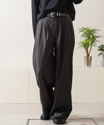 Laufer（ロイファー）の「【Laufer】2タック ワイドストレート スラックス   バックシャーリング イージートラウザー  2Tuck Wide Straight Slacks（スラックス）」