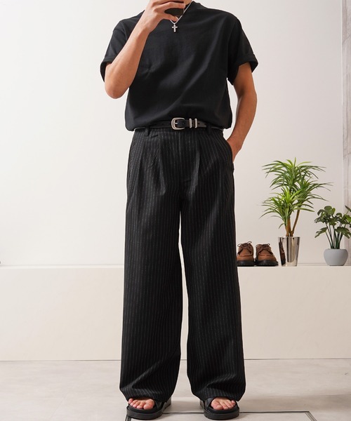 Laufer(ロイファー)の「【Laufer】2タック ワイドストレート スラックス / バックシャーリング イージートラウザー/ 2Tuck Wide Straight Slacks(スラックス・メンズ・ブラック系/グレー系/ブラウン/ブラック/グレー/ブラウン系・M/L/XL)」の19枚目の写真