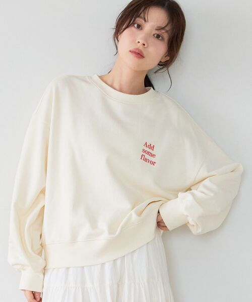 le.coeur blanc（ルクールブラン）の「A.S.F刺繍スウェット（スウェット・レディース・アイボリー/ネイビー・38）」の4枚目の写真