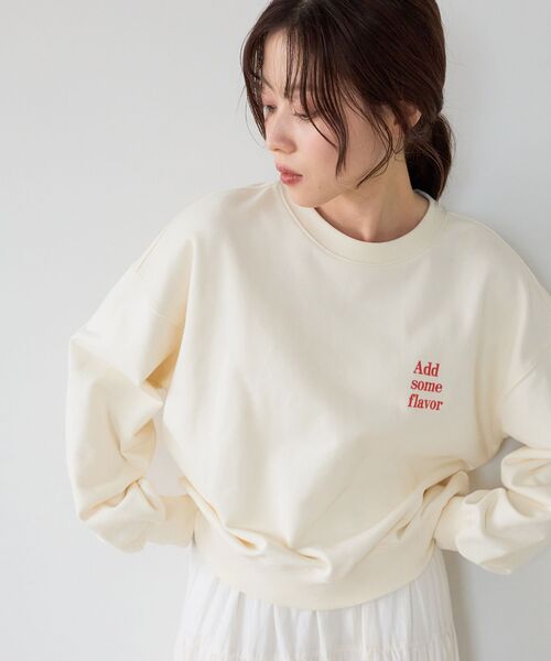 le.coeur blanc（ルクールブラン）の「A.S.F刺繍スウェット（スウェット・レディース・アイボリー/ネイビー・38）」の6枚目の写真