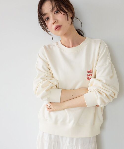 le.coeur blanc（ルクールブラン）の「A.S.F刺繍スウェット（スウェット・レディース・アイボリー/ネイビー・38）」の8枚目の写真