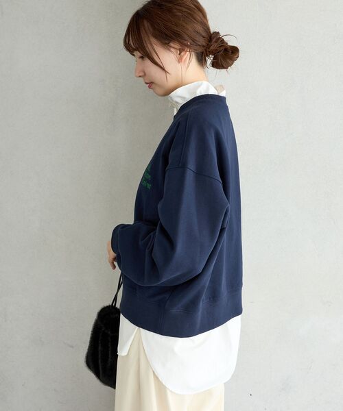 le.coeur blanc（ルクールブラン）の「A.S.F刺繍スウェット（スウェット・レディース・アイボリー/ネイビー・38）」の22枚目の写真