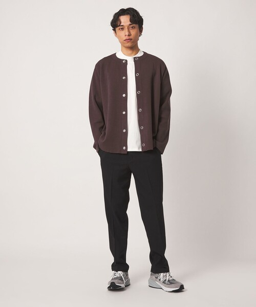 A DAY IN THE LIFE UNITED ARROWS(アデイインザライフユナイテッドアローズ)の「ハイゲージ ミラノリブ カーディガン+Tシャツ-セットアイテム・ウォッシャブル-<A DAY IN THE LIFE>(カーディガン/ボレロ・メンズ・ダークブラウン/ブラック/グレー系・L/M)」の5枚目の写真