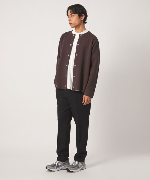 A DAY IN THE LIFE UNITED ARROWS(アデイインザライフユナイテッドアローズ)の「ハイゲージ ミラノリブ カーディガン+Tシャツ-セットアイテム・ウォッシャブル-<A DAY IN THE LIFE>(カーディガン/ボレロ・メンズ・ダークブラウン/ブラック/グレー系・L/M)」の6枚目の写真