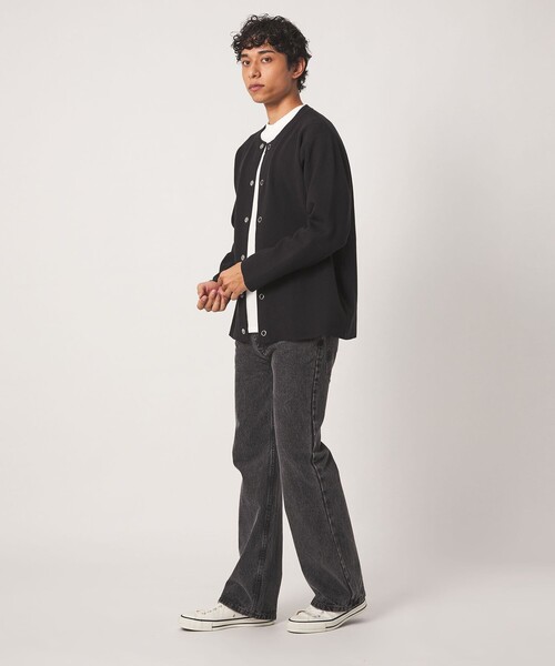 A DAY IN THE LIFE UNITED ARROWS(アデイインザライフユナイテッドアローズ)の「ハイゲージ ミラノリブ カーディガン+Tシャツ-セットアイテム・ウォッシャブル-<A DAY IN THE LIFE>(カーディガン/ボレロ・メンズ・ダークブラウン/ブラック/グレー系・L/M)」の9枚目の写真