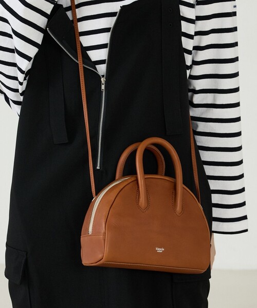 Rouge vif la cle(ルージュヴィフラクレ)の「【blancle/ブランクレ】オイルスムースレザー2WAYミニボストンバッグ/OILED SMOOTH LEATHER 2WAY MINI BOSTON/bc1246/ボストンバッグ(ボストンバッグ・レディース・ピンク/ブラック/ライトブラウン・フリー)」の3枚目の写真