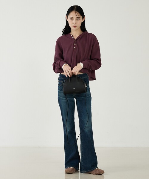 Rouge vif la cle(ルージュヴィフラクレ)の「【blancle/ブランクレ】オイルスムースレザー2WAYミニボストンバッグ/OILED SMOOTH LEATHER 2WAY MINI BOSTON/bc1246/ボストンバッグ(ボストンバッグ・レディース・ピンク/ブラック/ライトブラウン・フリー)」の4枚目の写真