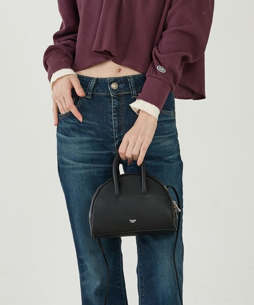 Rouge vif la cle(ルージュヴィフラクレ)の「【blancle/ブランクレ】オイルスムースレザー2WAYミニボストンバッグ/OILED SMOOTH LEATHER 2WAY MINI BOSTON/bc1246/ボストンバッグ(ボストンバッグ・レディース・ピンク/ブラック/ライトブラウン・フリー)」の6枚目の写真