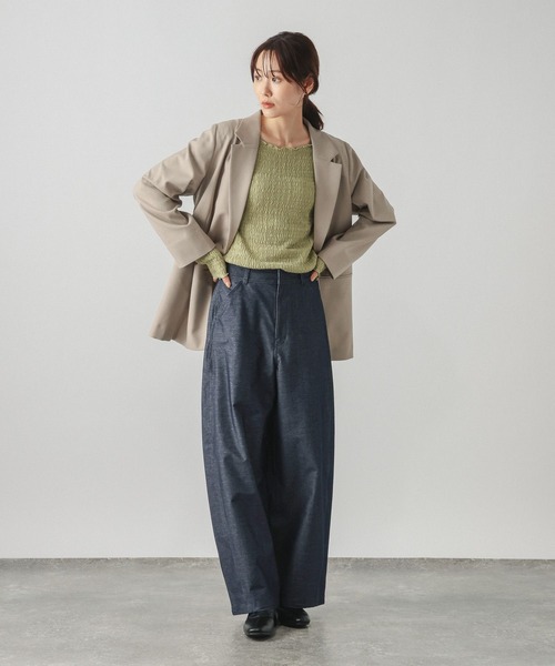 GLOBAL WORK（グローバルワーク）の「Beauteeシアージャガードプルオーバー/1054118（Tシャツ/カットソー・レディース・ブラック/オリーブ/アイボリー・MEDIUM/LARGE）」の8枚目の写真