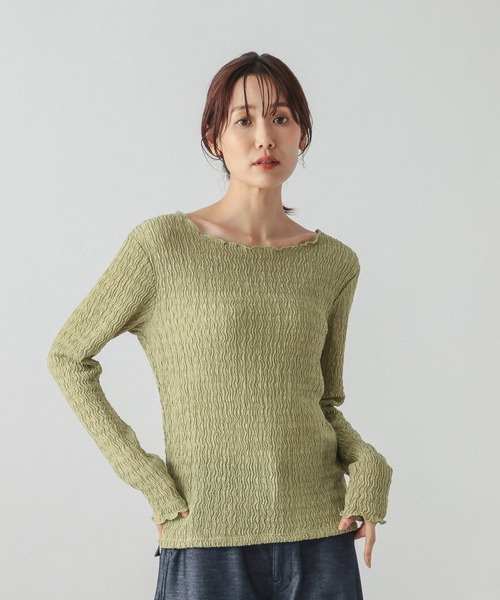 GLOBAL WORK（グローバルワーク）の「Beauteeシアージャガードプルオーバー/1054118（Tシャツ/カットソー・レディース・ブラック/オリーブ/アイボリー・MEDIUM/LARGE）」の10枚目の写真