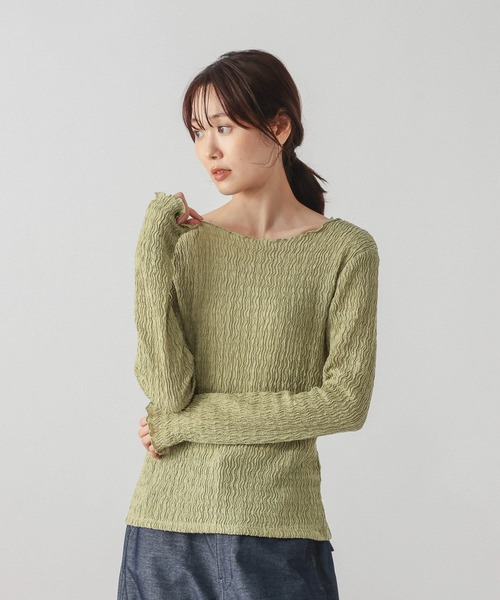 GLOBAL WORK（グローバルワーク）の「Beauteeシアージャガードプルオーバー/1054118（Tシャツ/カットソー・レディース・ブラック/オリーブ/アイボリー・MEDIUM/LARGE）」の11枚目の写真