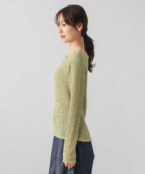 GLOBAL WORK（グローバルワーク）の「Beauteeシアージャガードプルオーバー/1054118（Tシャツ/カットソー・レディース・ブラック/オリーブ/アイボリー・MEDIUM/LARGE）」の13枚目の写真