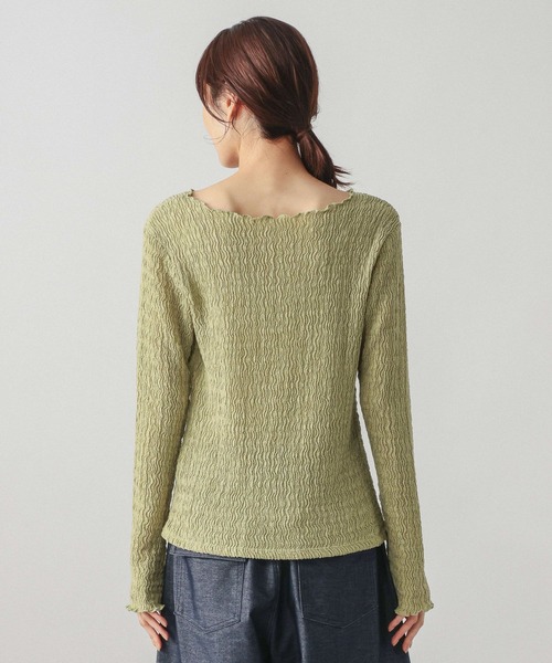 GLOBAL WORK（グローバルワーク）の「Beauteeシアージャガードプルオーバー/1054118（Tシャツ/カットソー・レディース・ブラック/オリーブ/アイボリー・MEDIUM/LARGE）」の14枚目の写真