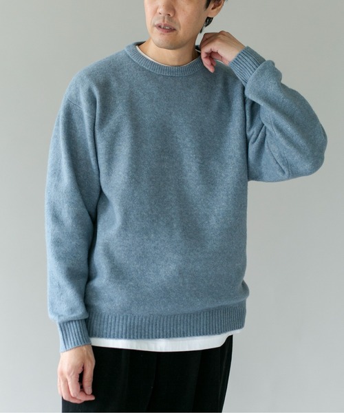 URBAN RESEARCH DOORS(アーバンリサーチドアーズ)の「『WEB限定』ウール混もちもちルーズニット(ニット/セーター・メンズ・ブルー/グレー/ピンク/ブラック・MEDIUM/LARGE/X-LARGE)」の16枚目の写真
