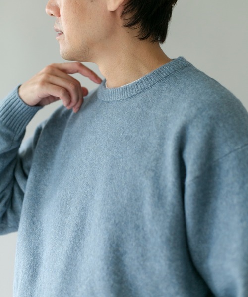 URBAN RESEARCH DOORS(アーバンリサーチドアーズ)の「『WEB限定』ウール混もちもちルーズニット(ニット/セーター・メンズ・ブルー/グレー/ピンク/ブラック・MEDIUM/LARGE/X-LARGE)」の18枚目の写真