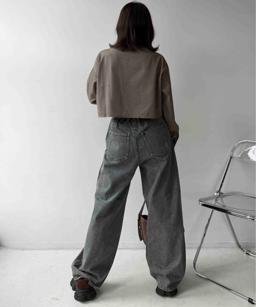 AS KNOW AS plus(アズノゥアズプラス)の「☆クロップド丈 シャーリングリボン結び チェック柄シャツ(シャツ/ブラウス・レディース・ブラウン系/ブラック系/レッド系・FREE)」の12枚目の写真