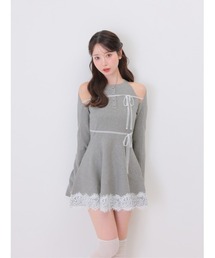 M me eme（エムミーエメ）の「Bicolor ribbon lace bolero mini onepiece(eme11114)（ワンピース）」