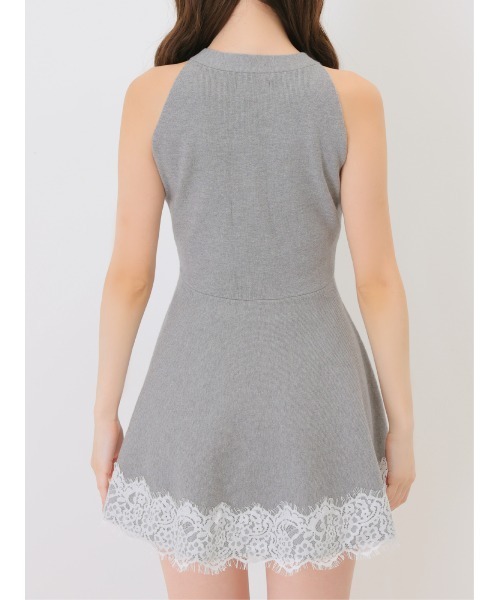 M me eme(エムミーエメ)の「Bicolor ribbon lace bolero mini onepiece(eme11114)(ワンピース・レディース・グレー/ブラック・FL/FREE/XS)」の6枚目の写真